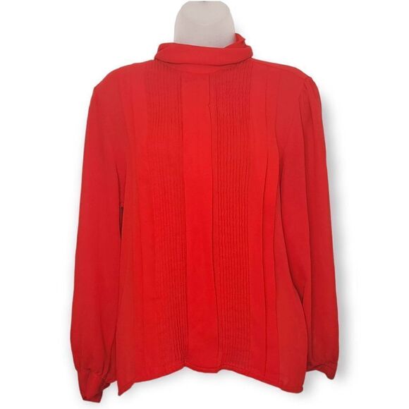 SK and Company Vintage 1980s Red Blouse size 12 - Picture 1 of 7